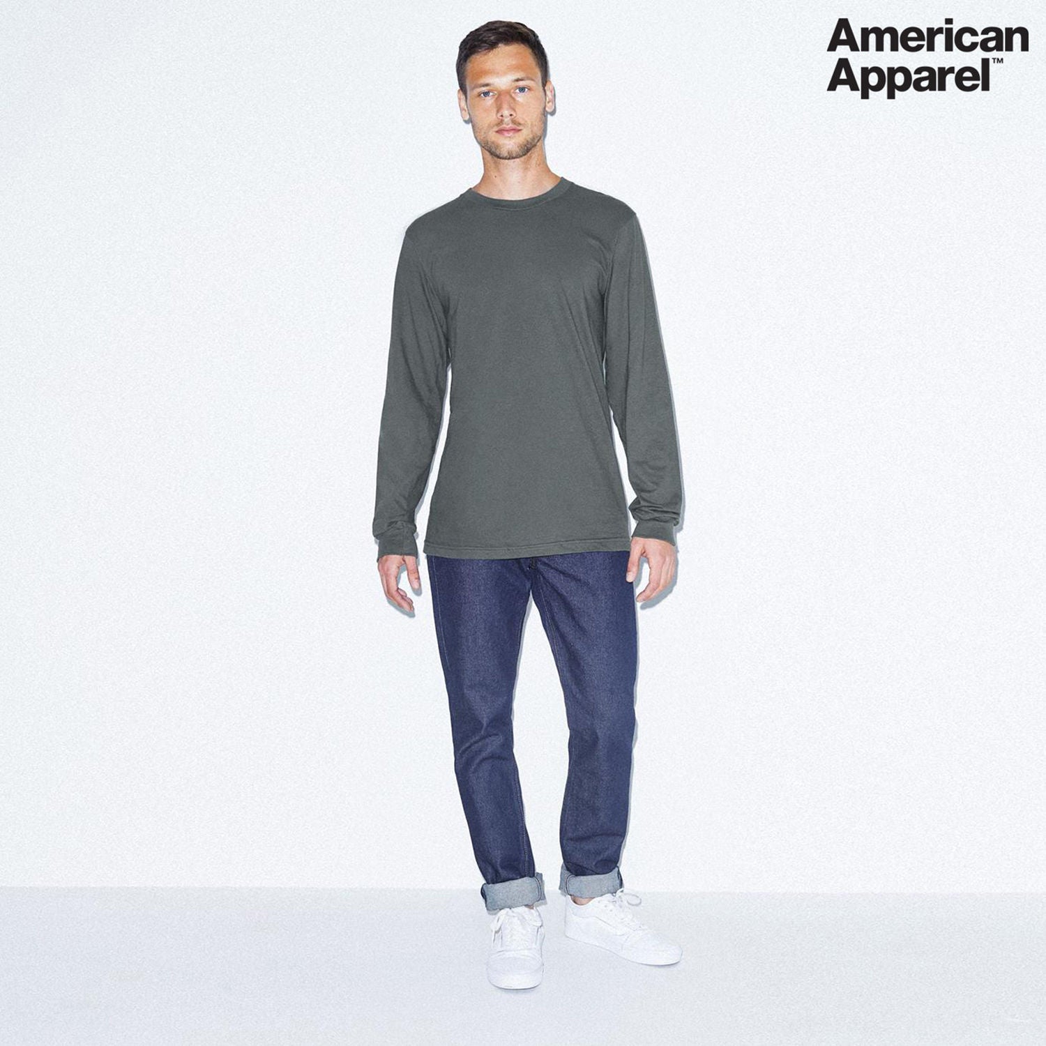 American Apparel Cotton Long Sleeve Fine Jersey T-shirt