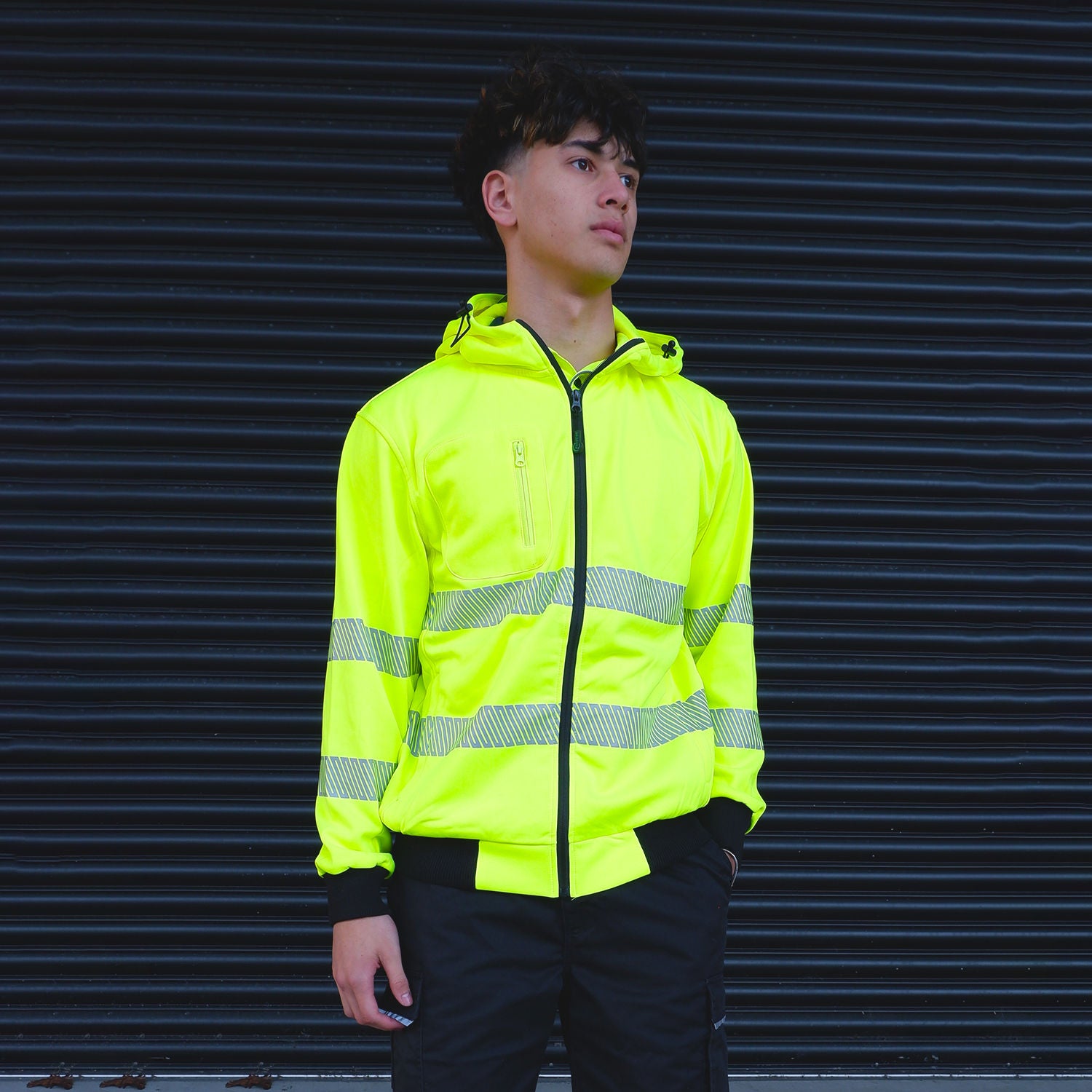 Work-Guard Recycled Hi Vis Day/Night Zipped Hoodie
