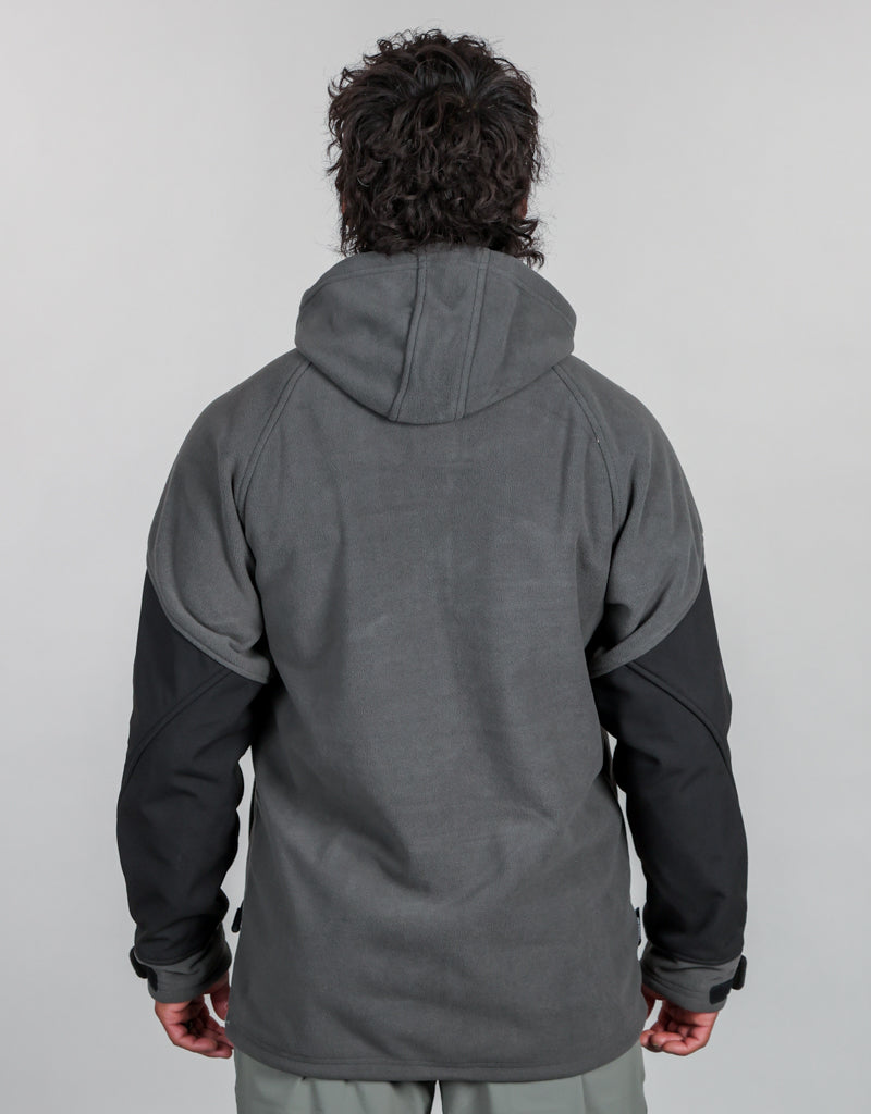 Frontier Windproof Fleece Pullover Charcoal Grey - Mens Back
