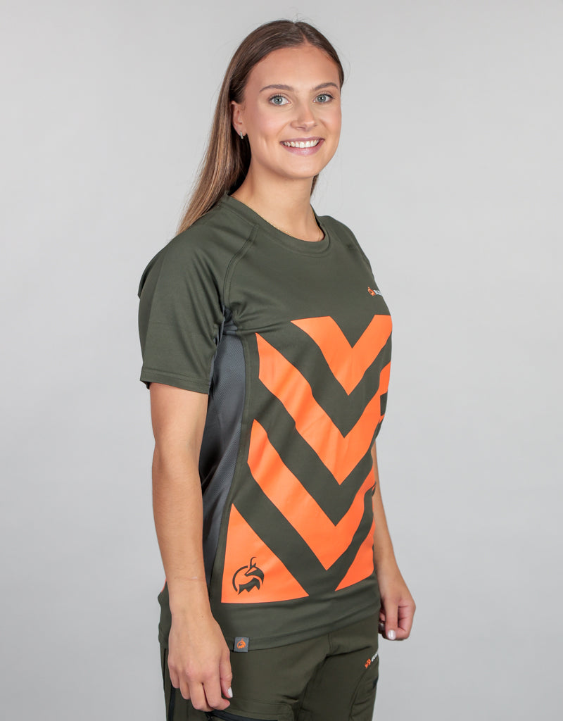 Apex Hi Vis Safety Tee Green - Womens Side