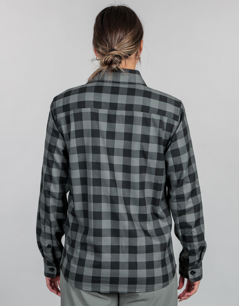 Flannel Shirt Grey Charcoal - Womens Back