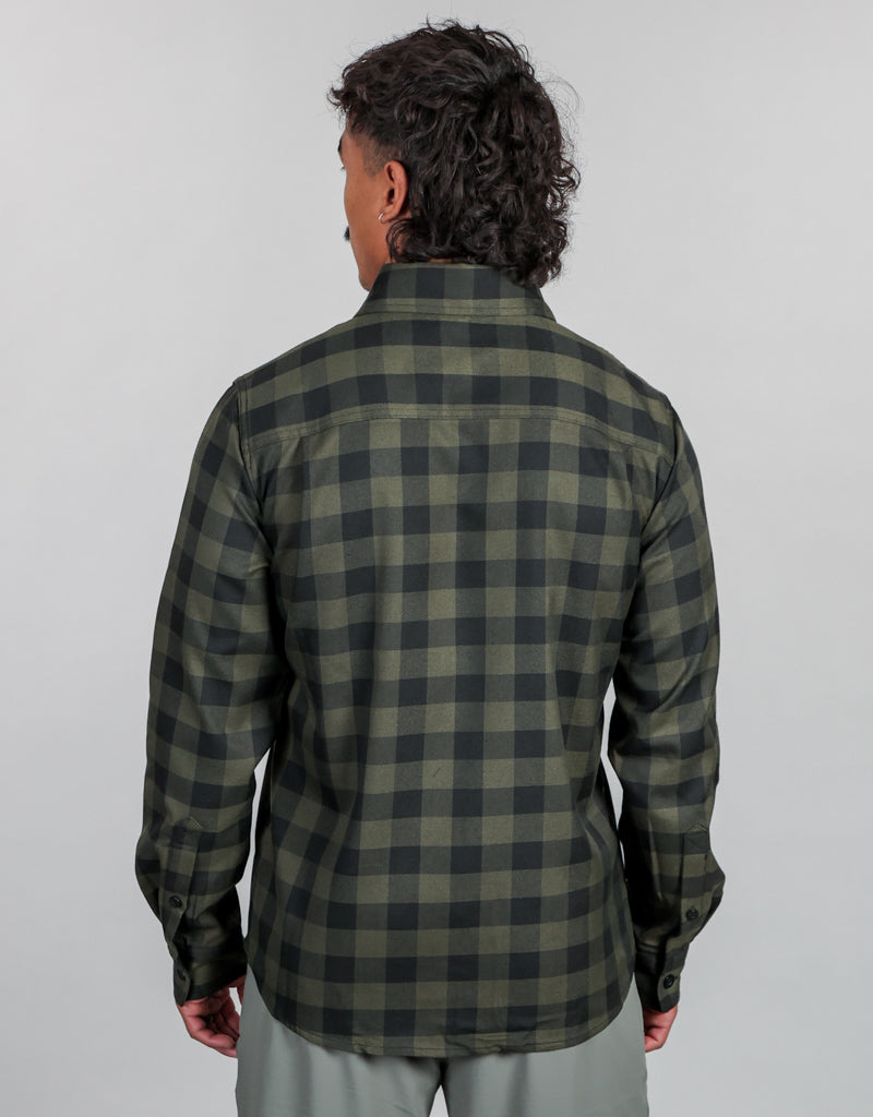 Flannel Shirt Green - Mens Back