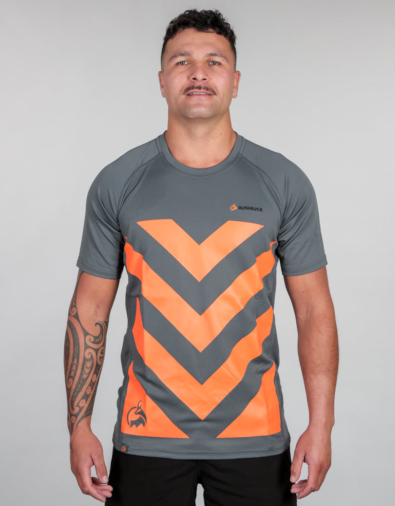 Apex Hi Vis Safety Tee Grey - Mens Front