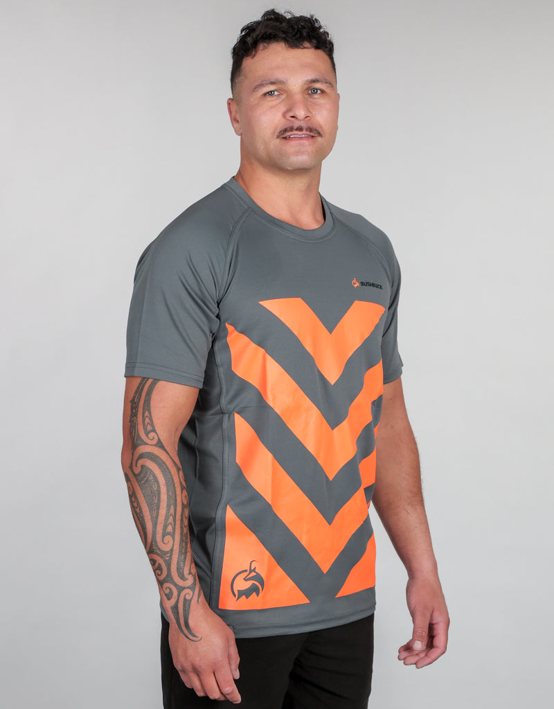 Apex Hi Vis Safety Tee Grey - Mens Side