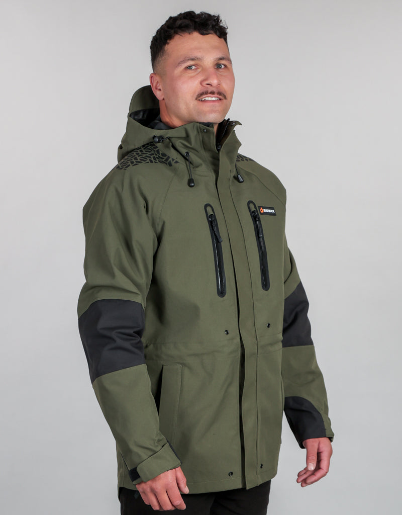 Defender Waterproof Rain Jacket - Mens Front 3/4 - Wet Weather Gear