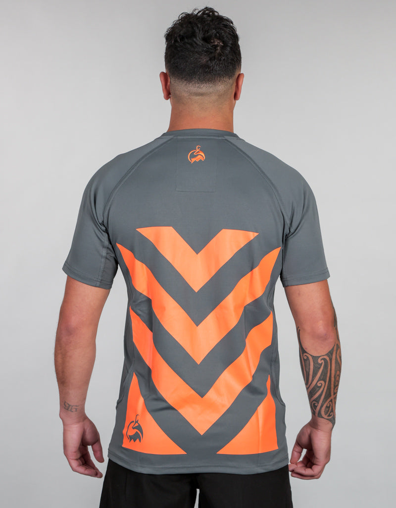 Apex Hi Vis Safety Tee Grey - Mens Back