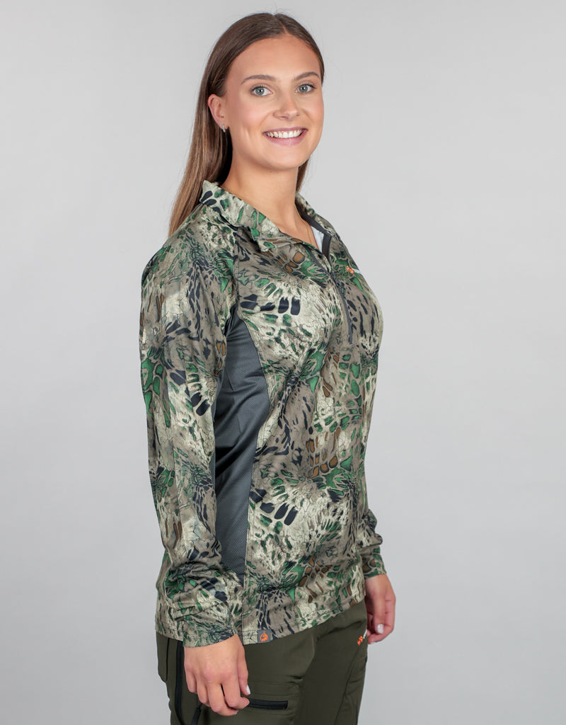 Apex Quarter Zip Base Layer MP Camo - Womens Side