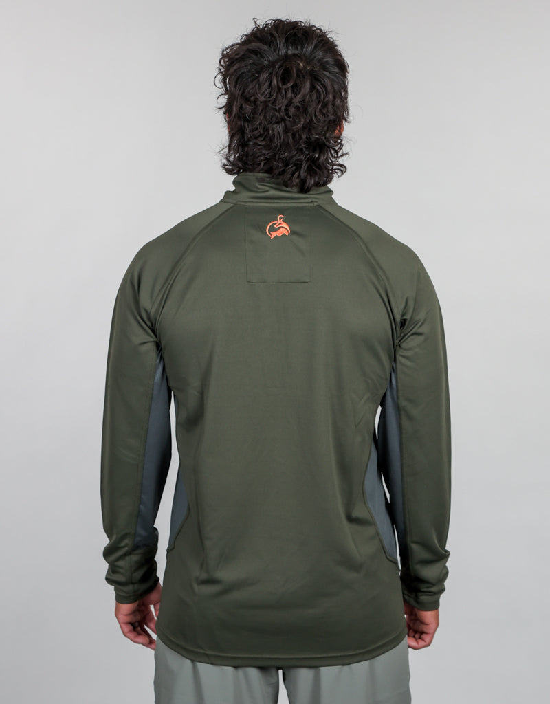Apex Quarter Zip Base Layer Green - Mens Back
