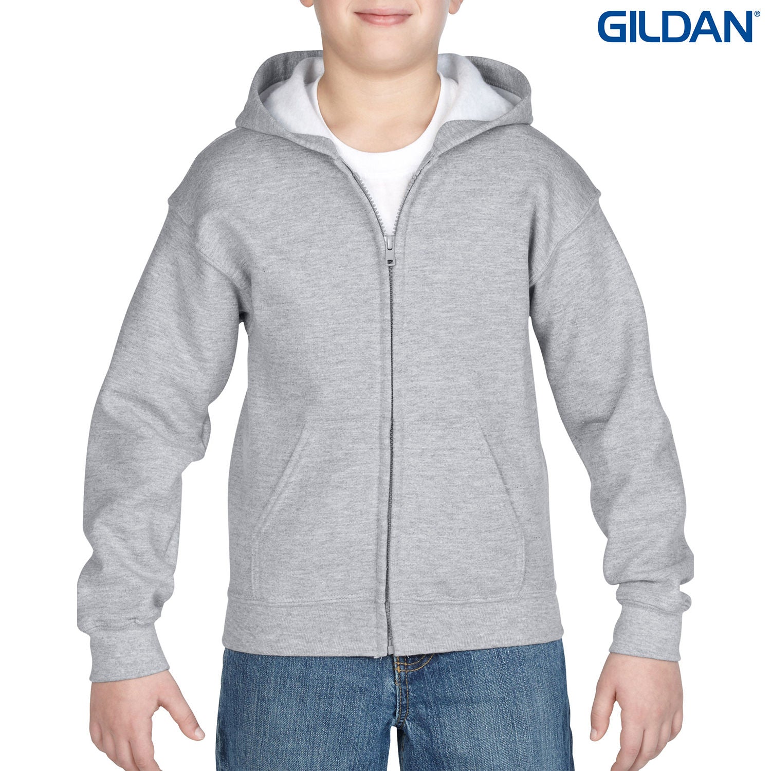 Gildan Heavy Blend Youth Full Zip Hooded Sweatshirt