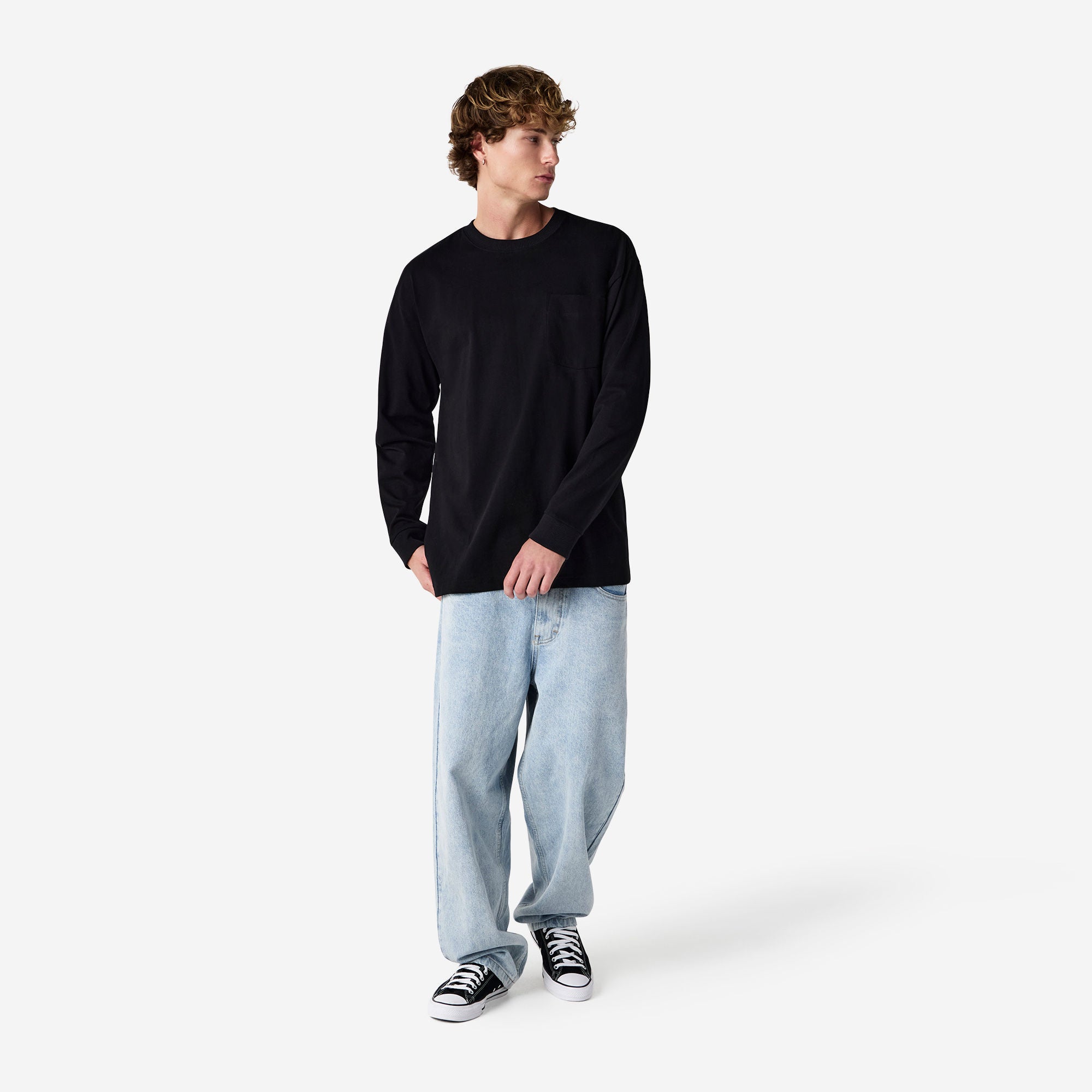 American Apparel Super Heavyweight Long Sleeve T-Shirt with Pocket
