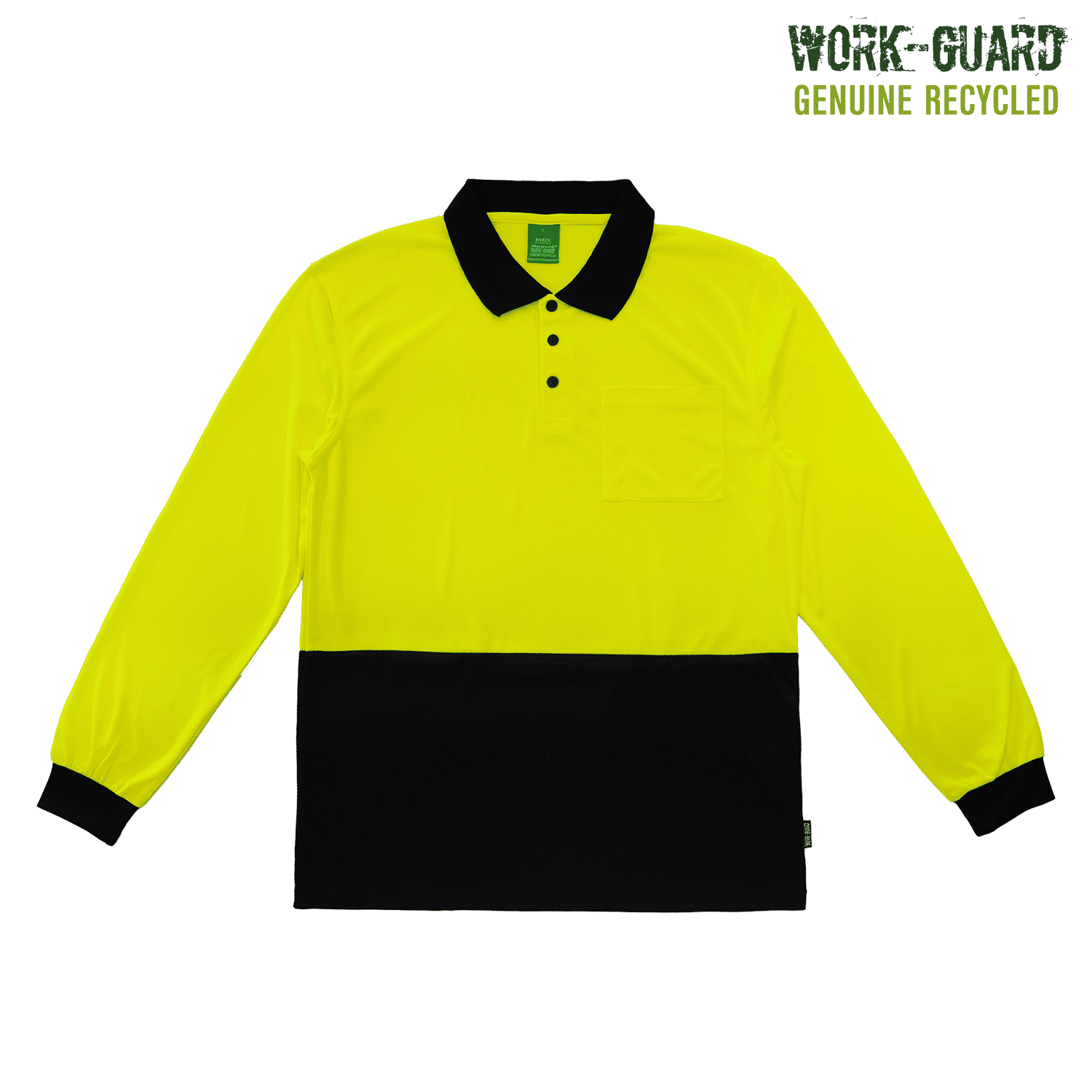 Work-Guard Recycled Hi Vis Longsleeve Polo