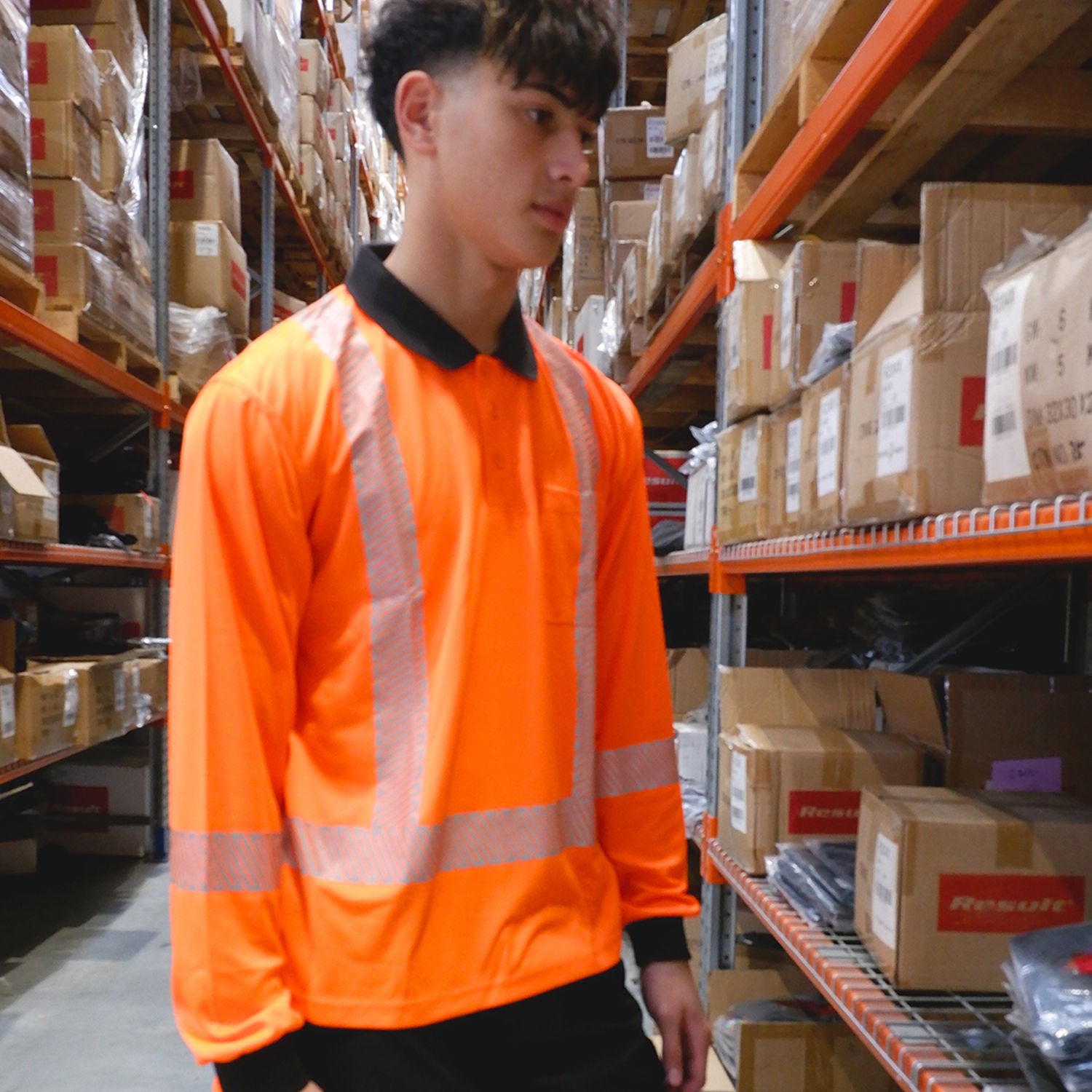 Work-Guard Recycled Hi Vis TTMC Long Sleeve Polo