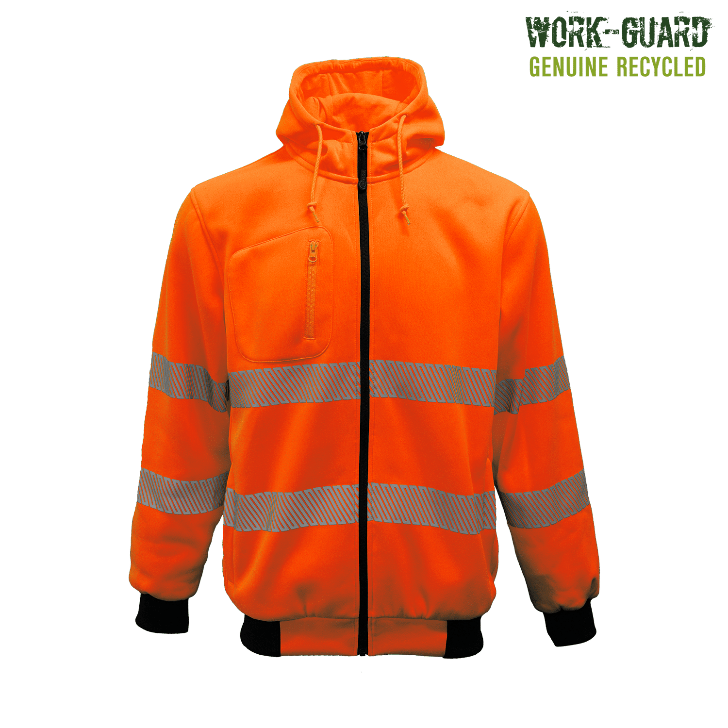 Work-Guard Recycled Hi Vis Day/Night Zipped Hoodie