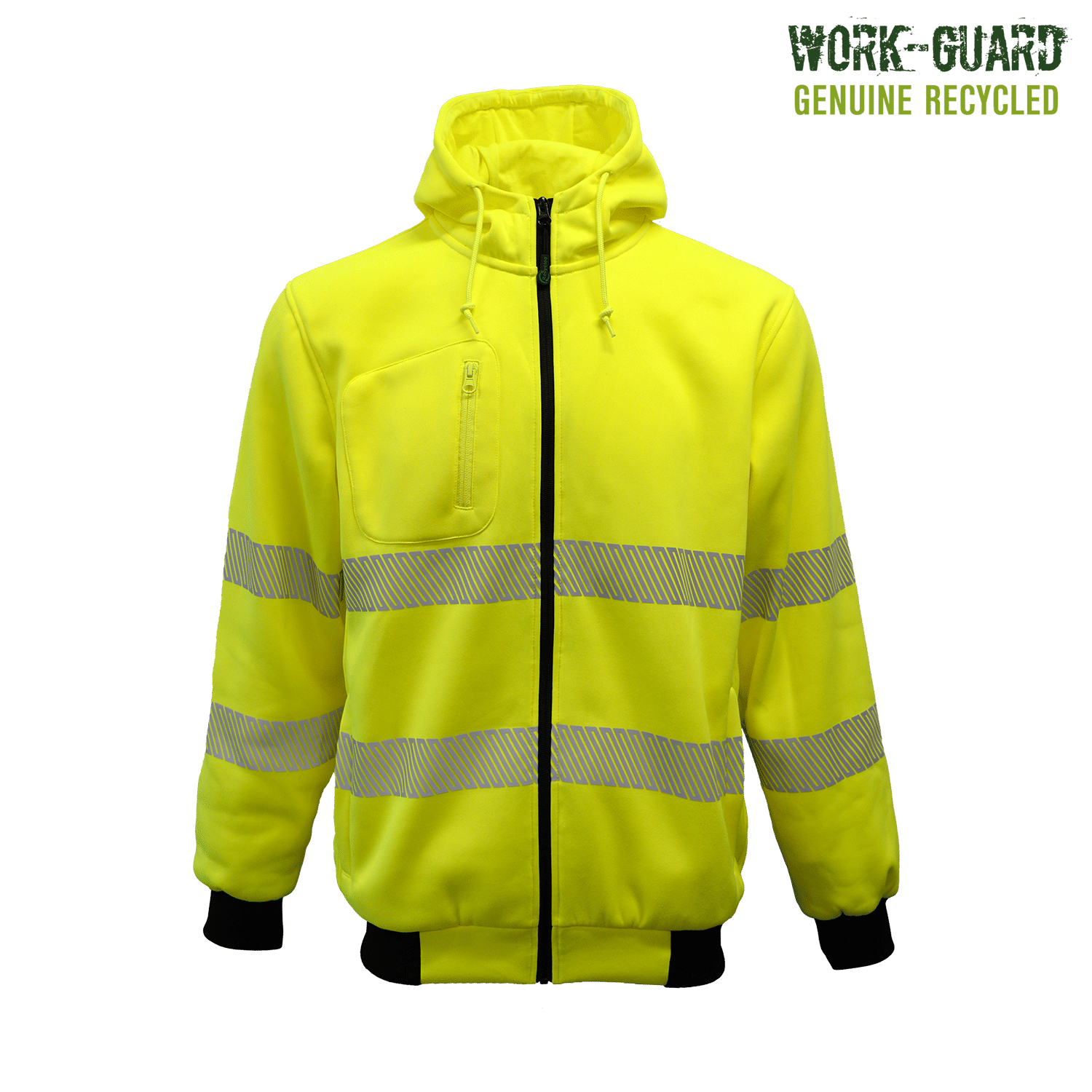 Work-Guard Recycled Hi Vis Day/Night Zipped Hoodie