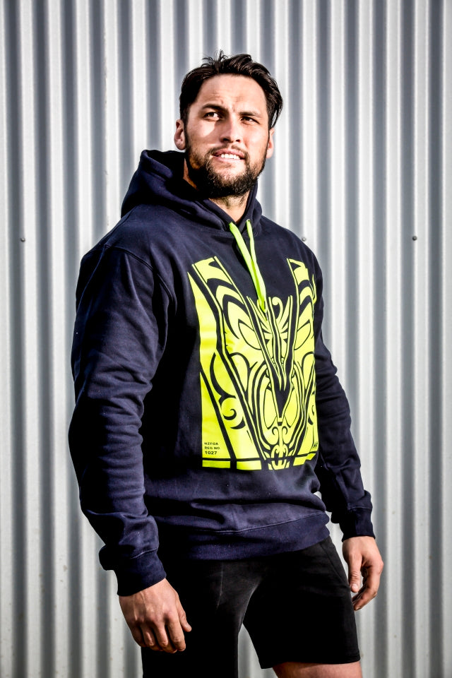 Hoodie- Dark Navy with Yellow Hi-Vis - Hi-Vis-Trends