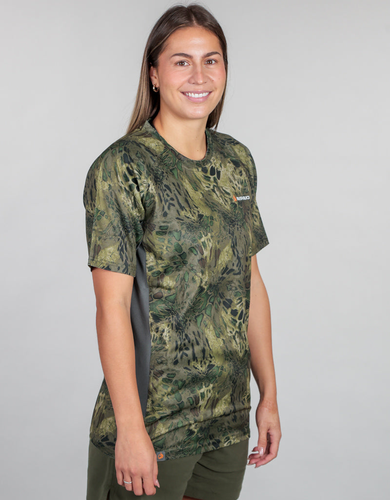 Apex Tee Base Layer Woodlands Camo - Womens Side
