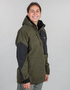 Frontier Windproof Fleece Pullover Green - Womens Side