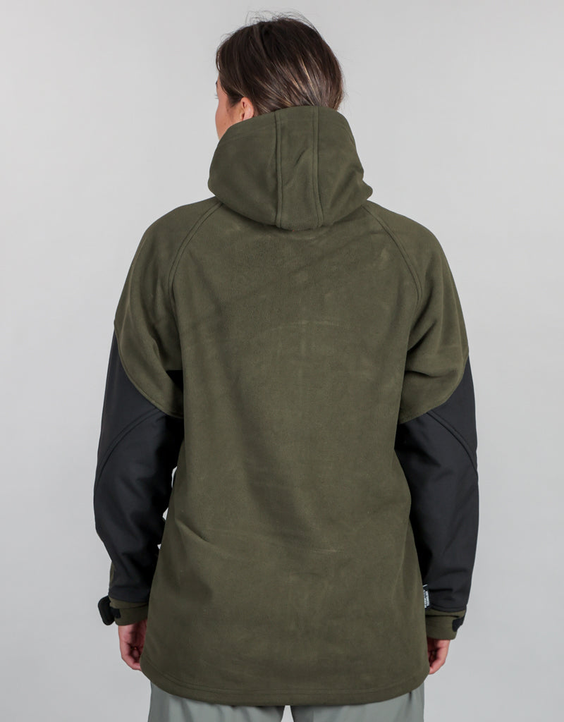 Frontier Windproof Fleece Pullover Green - Womens Back
