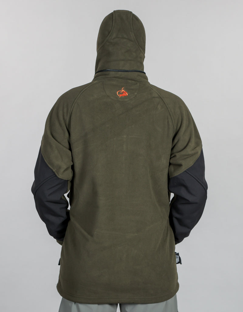 Frontier Windproof Fleece Pullover Green - Mens Back