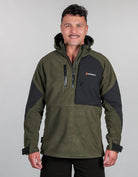 Frontier Windproof Fleece Pullover Green - Mens Front