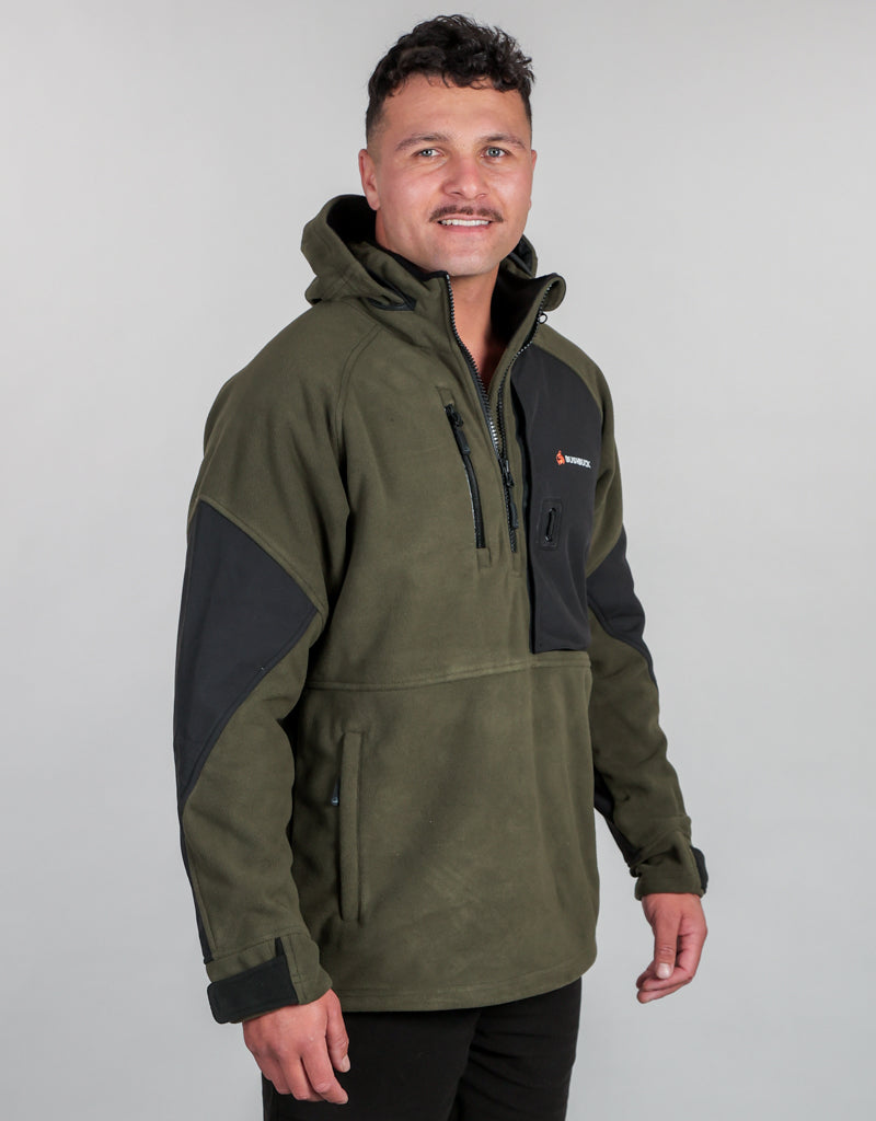 Frontier Windproof Fleece Pullover Green - Mens Side