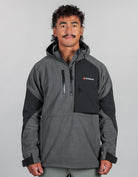 Frontier Windproof Fleece Pullover Charcoal Grey - Mens Front 