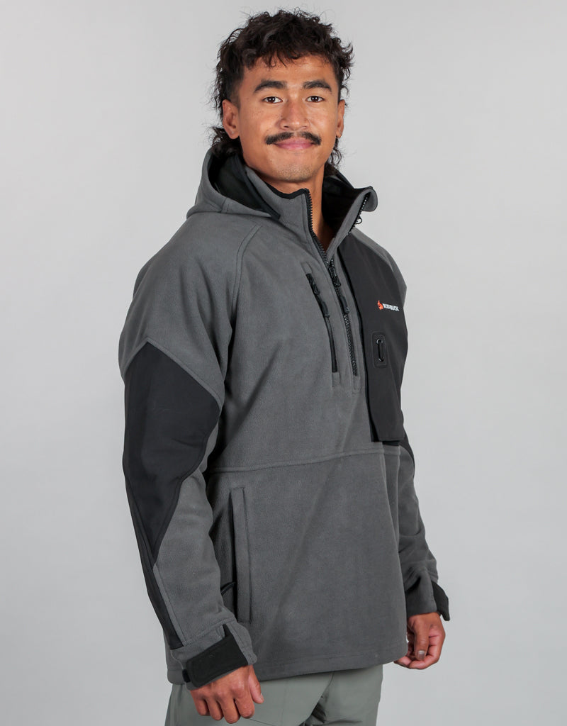 Frontier Windproof Fleece Pullover Charcoal Grey - Mens Side