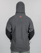 Frontier Windproof Fleece Pullover Charcoal Grey - Mens Back Hood On