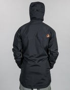 Typhoon Mens Waterproof Black Rain Coat - Back with Hood -  Wet Weather Gear