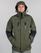 Defender Waterproof Rain Jacket - Womens Front with Hood -  Wet Weather Gear