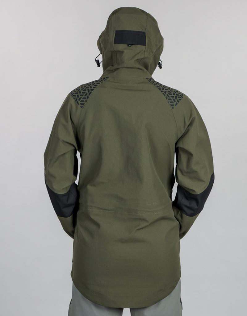 Defender Waterproof Rain Jacket - Womens Back with Hood -  Wet Weather Gear