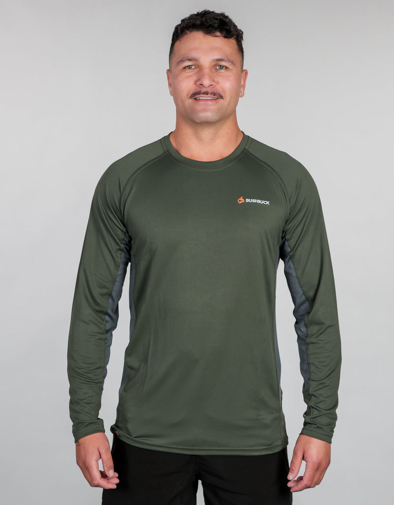 x Crew Base Layer Green - Mens Front