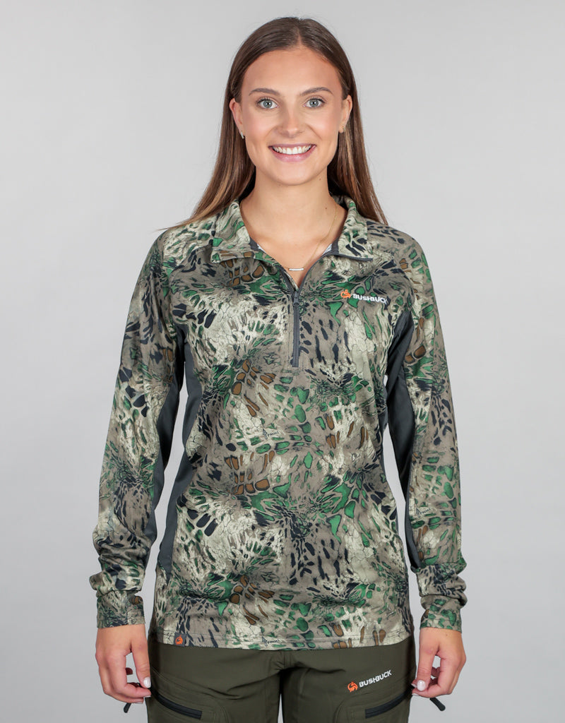 Apex Quarter Zip Base Layer MP Camo - Womens Front