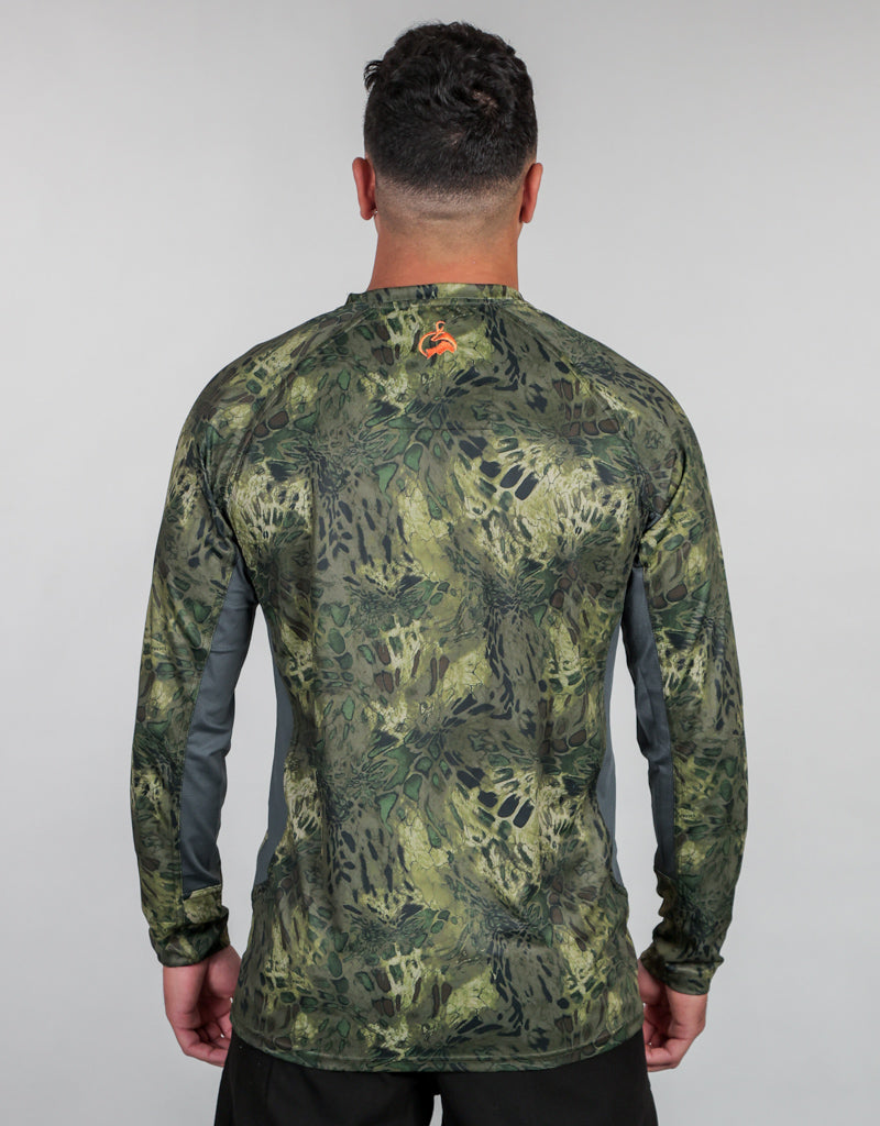 x Crew Base Layer Woodlands Camo - Mens Back
