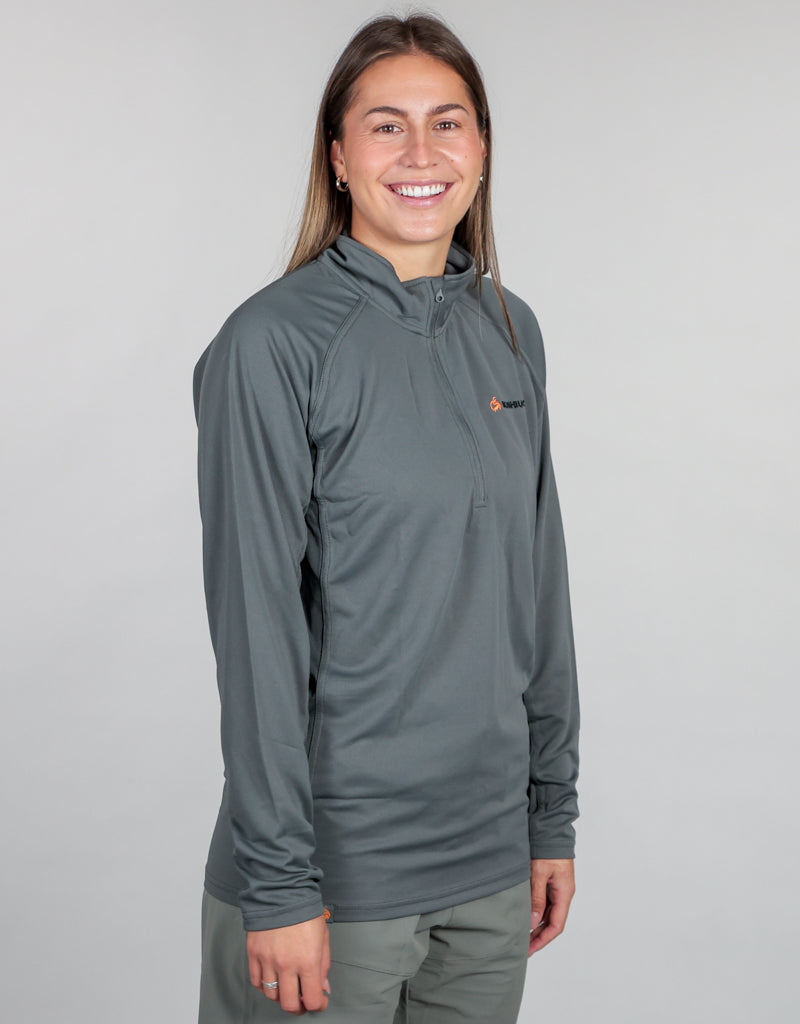 Apex Quarter Zip Base Layer Green - Womens Side