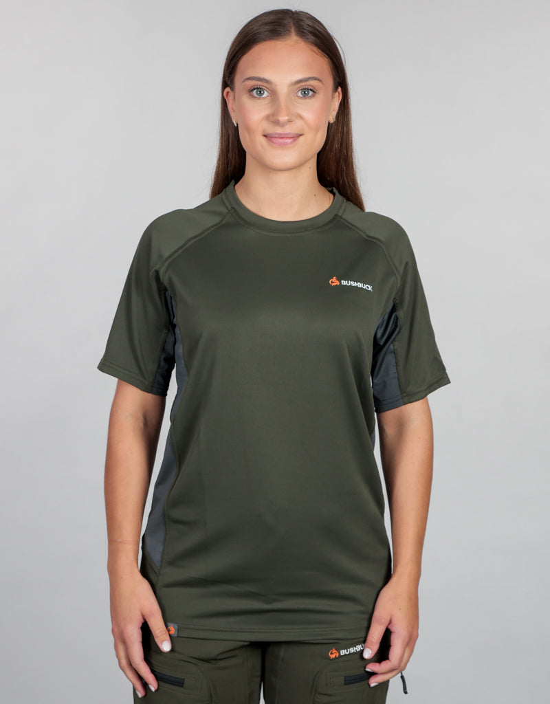 Apex Tee Base Layer Green - Womens Front