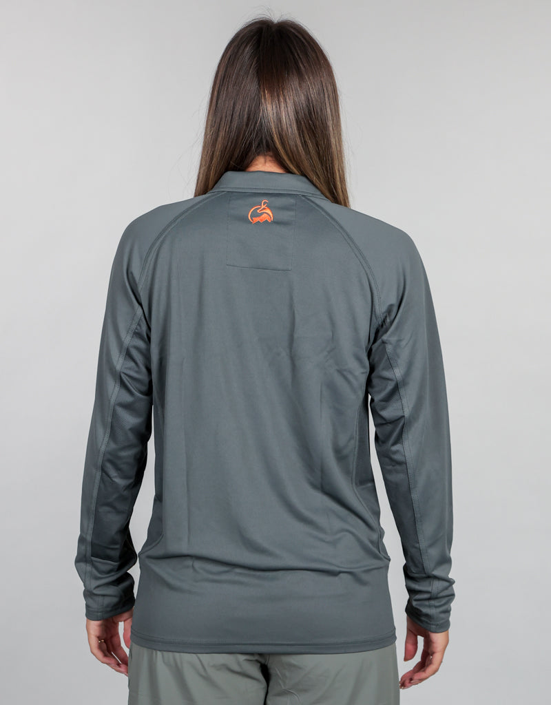 Apex Quarter Zip Base Layer Green - Womens Back