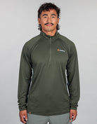 Apex Quarter Zip Base Layer Green - Mens Front